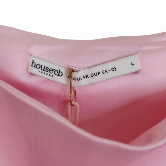 House of CB Cosette Mini Dress Rose Shadow Satin Sleeveless Size L - Picture 4 of 11